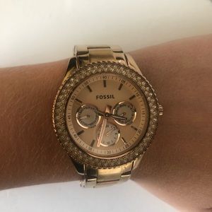 Fossil watch in rose gold. Excellent condition!